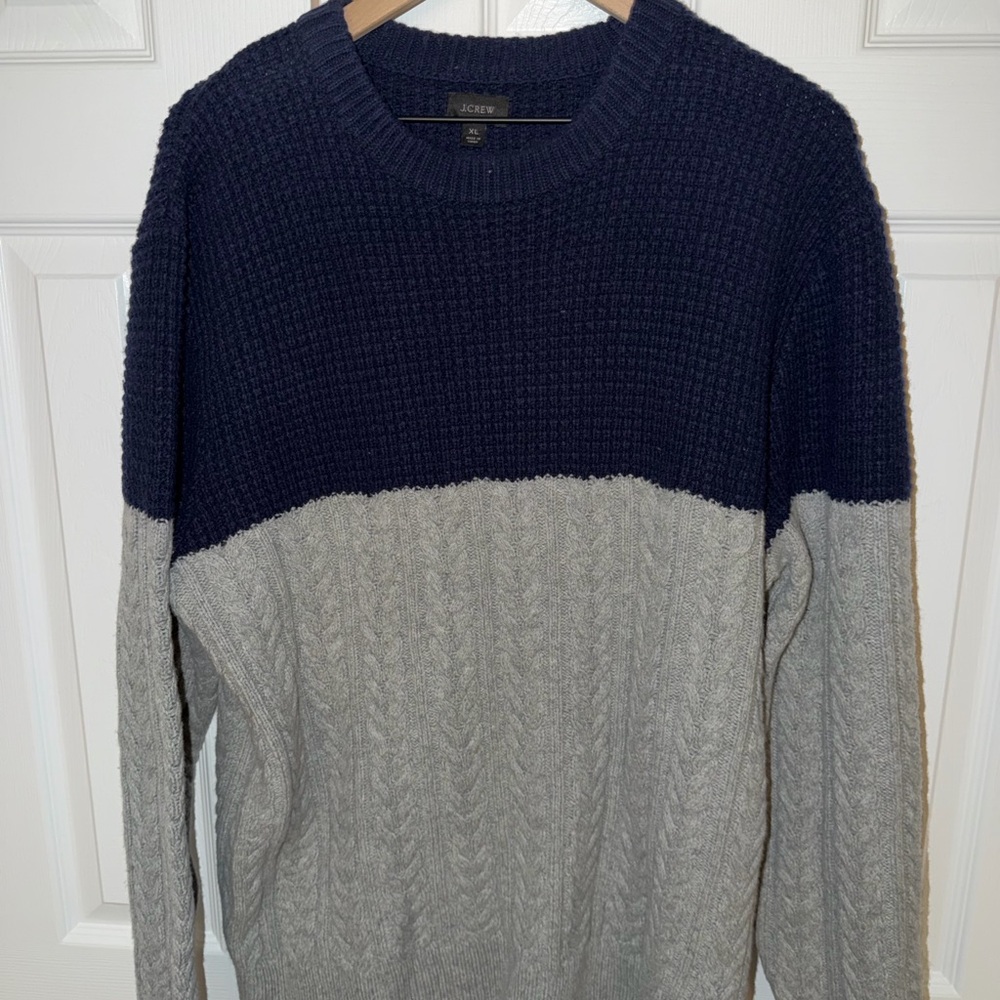J. Crew Men's Sweater in Navy and Gray